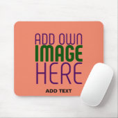 MODERN EDITABLE CORAL ORANGE IMAGE TEXT TEMPLATE MOUSEPAD (Mit Mouse)
