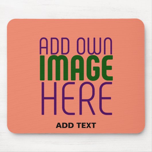 MODERN EDITABLE CORAL ORANGE IMAGE TEXT TEMPLATE MOUSEPAD (Vorne)