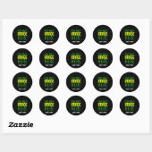 MODERN EDITABLE CUTE BLACK IMAGE TEXT TEMPLATE BAG RUNDER AUFKLEBER (Blatt)