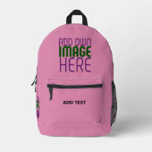 MODERN EDITABLE CUTE HOT PINK IMAGE TEXT TEMPLATE BEDRUCKTER RUCKSACK (Vorderseite)