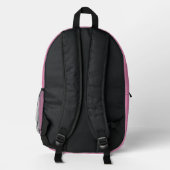 MODERN EDITABLE CUTE HOT PINK IMAGE TEXT TEMPLATE BEDRUCKTER RUCKSACK (Rückseite)