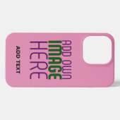 MODERN EDITABLE CUTE HOT PINK IMAGE TEXT TEMPLATE iPhone HÜLLE (Rückseite (Horizontal))