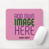 MODERN EDITABLE CUTE HOT PINK IMAGE TEXT TEMPLATE MOUSEPAD (Mit Mouse)
