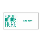 MODERN EDITABLE IMAGE TEXT TEMPLATE TEAL GREEN PERMASTEMPEL (Design)