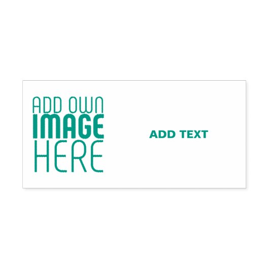 MODERN EDITABLE IMAGE TEXT TEMPLATE TEAL GREEN PERMASTEMPEL (Design)