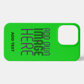 MODERN EDITABLE LIME GREEN IMAGE TEXT TEMPLATE iPhone HÜLLE (Rückseite (Horizontal))