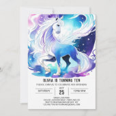Modern Editable Pony Birthday Einladung (Vorderseite)