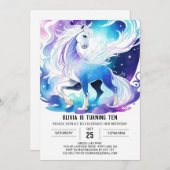 Modern Editable Pony Birthday Einladung (Vorne/Hinten)