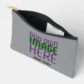 MODERN EDITABLE SIMPLE ASH IMAGE TEXT TEMPLATE ZUBEHÖRTASCHE (Offen)