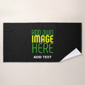 MODERN EDITABLE SIMPLE BLACK IMAGE TEXT TEMPLATE BADEHANDTUCH (Badehandtuch)