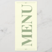 Modern Editable Wedding Menu Menükarte (Rückseite)