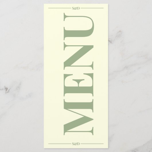 Modern Editable Wedding Menu Menükarte (Rückseite)