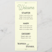Modern Editable Wedding Menu Menükarte (Vorderseite)