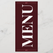 Modern Editable Wedding Menu Menükarte (Rückseite)