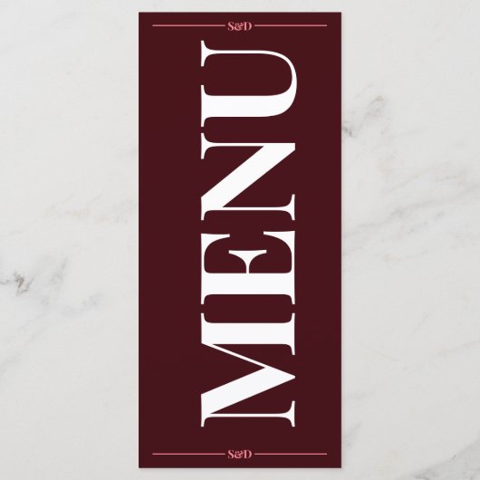 Modern Editable Wedding Menu Menükarte (Rückseite)