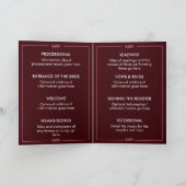 Modern Editable Wedding Order of Ceremony Programm (Innenseite)