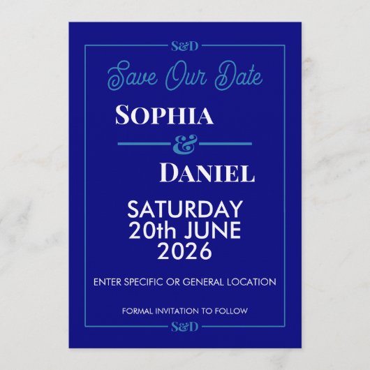 Modern Editable Wedding Save The Date Card Einladung (Vorderseite)