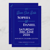 Modern Editable Wedding Save The Date Card Einladung (Vorne/Hinten)