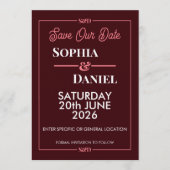 Modern Editable Wedding Save The Date Card Einladung (Vorderseite)