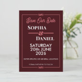 Modern Editable Wedding Save The Date Card Einladung (Stehend Vorderseite)