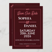 Modern Editable Wedding Save The Date Card Einladung (Vorne/Hinten)