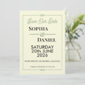 Modern Editable Wedding Save The Date Card Einladung (Stehend Vorderseite)