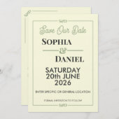 Modern Editable Wedding Save The Date Card Einladung (Vorne/Hinten)