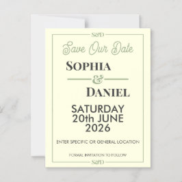 Modern Editable Wedding Save The Date Card Magneteinladung