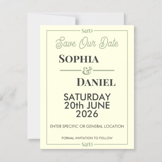 Modern Editable Wedding Save The Date Card Magneteinladung (Vorderseite)