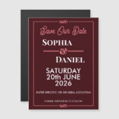 Modern Editable Wedding Save The Date Card Magneteinladung (Vorne/Hinten)