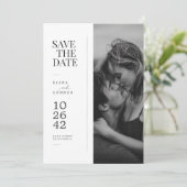 Modern Editorial Photo Wedding Save the Date (Stehend Vorderseite)