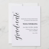 Modern Editorial Script Graduation  Einladung (Vorderseite)