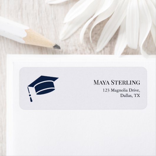 Modern Editorial Script Graduation Return Address  (Insitu)