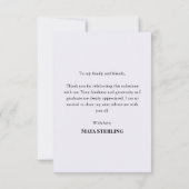 Modern Editorial Script Multi-Photo Graduation Dankeskarte (Rückseite)