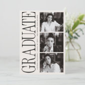 Modern Editorial Typography Graduate Announcement Einladung (Stehend Vorderseite)