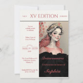 Modern Editorial XV Quinceañera Invitation Einladung (Vorderseite)