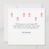 Modern Eid Mubarak Arabisch Pink Karte (Rückseite)