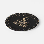 Modern Eid Mubarak Happy Eid Black Pappteller (Schrägansicht)