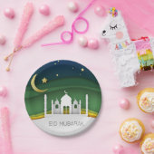 Modern Eid Mubarak Paper Cut Moschee - Papierplatt Pappteller (Party)