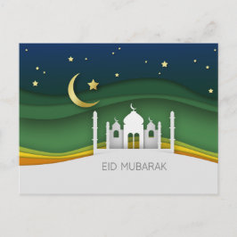 Modern Eid Mubarak Papier schneiden Moschee - Post Postkarte