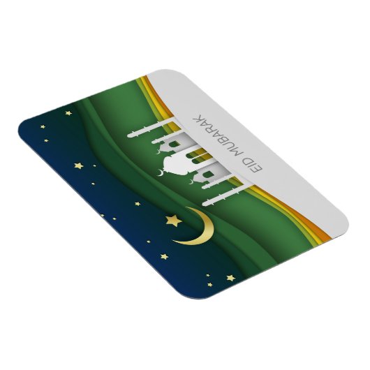 Modern Eid Mubarak Papier Schnitt Moschee - Magnet (Rechte Seite)