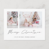 Modern Einfach 2 Fotos Frohe Weihnachten (Vorderseite)