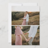 Modern Einfach 3 Foto Elegante Script-Verlobung Save The Date (Rückseite)