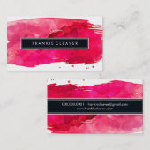 MODERN Einfach ABZEICHEN mit stilvollem Aquarellro Visitenkarte (Vorne/Hinten)