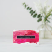 MODERN Einfach ABZEICHEN mit stilvollem Aquarellro Visitenkarte (Stehend Vorderseite)