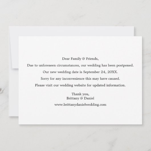 Modern einfach ändern Sie das Datum der neuen Datu Save The Date (Rückseite)