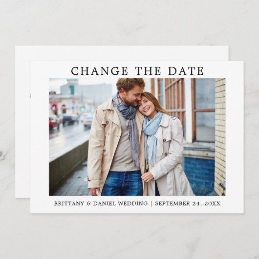 Modern einfach ändern Sie das Datum der neuen Datu Save The Date (Vorne/Hinten)