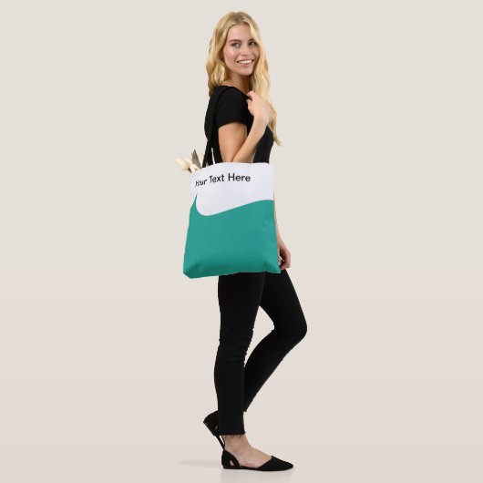 Modern einfach Aquamarin und weiß Tasche (Am Model)