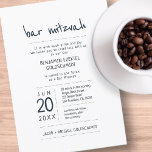 Modern   einfach Bar Mitzvah Einladung<br><div class="desc">Besteht aus spielerischer Schrift- und San-Serif-Typografie; Alles vor einem Hintergrund mit weißem Hintergrund. Dieses wurde von Select Party Supplies entworfen,  exklusiv für Zazzle. Abrufbar unter: http://www.zazzle.com/selectpartysupplies</div>