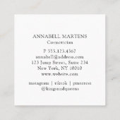 Modern, einfach, beruflich, Salon, Beige Quadratische Visitenkarte (Rückseite)